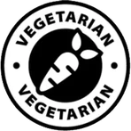 Vegetarian-friendly emblem; the panel lists a vegetable capsule