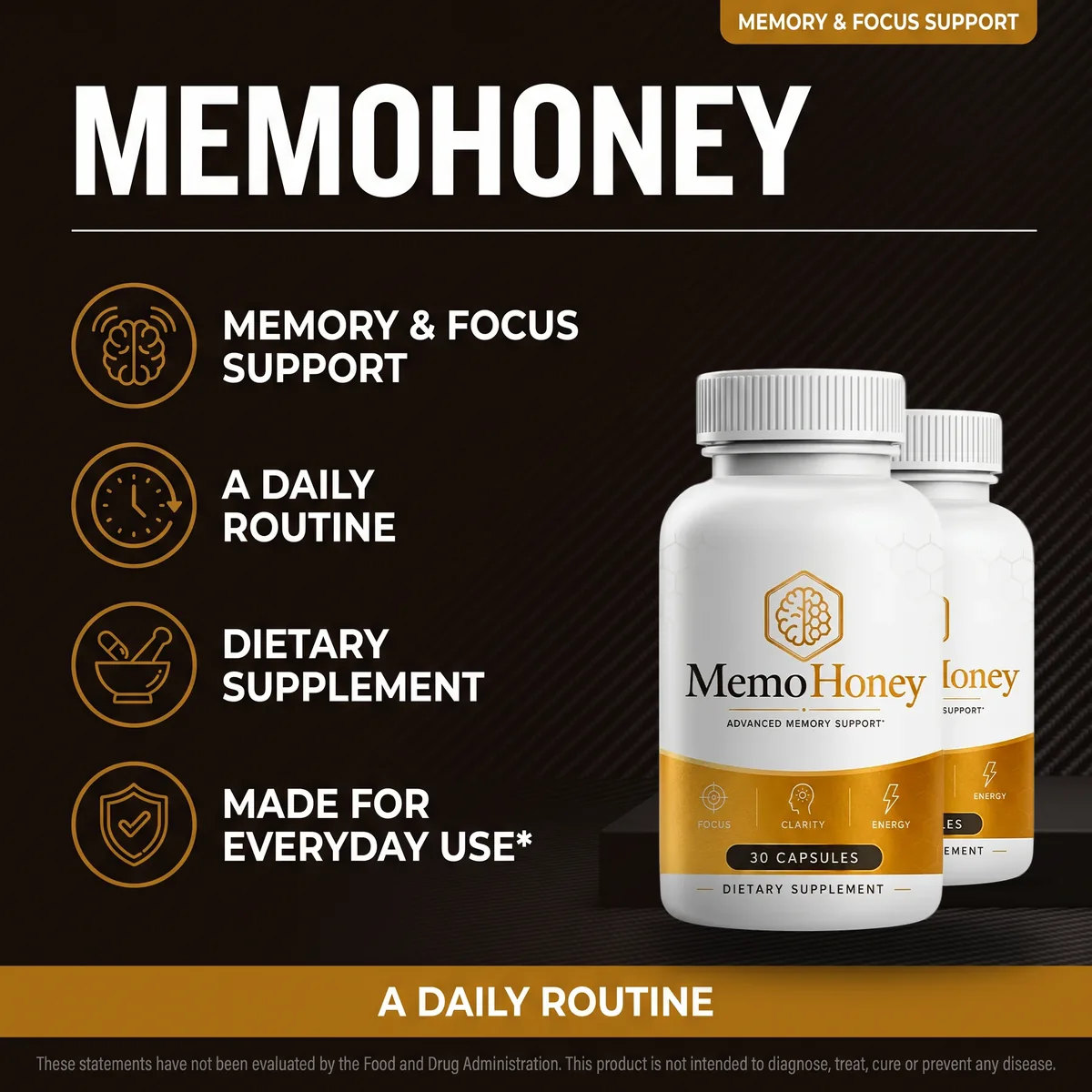 The seller's memory and focus support graphic: a daily routine, made for everyday use